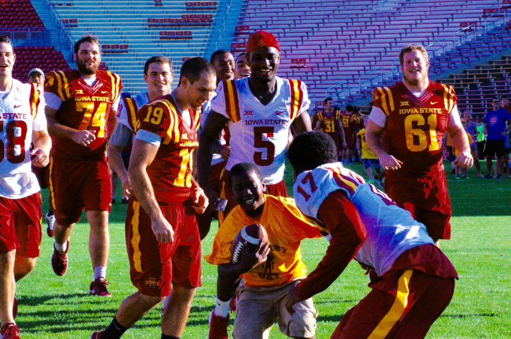 Fun, smiles and touchdowns at ISU's "Victory Day" Aug. 27, 2016 at Jack Trice Stadium.