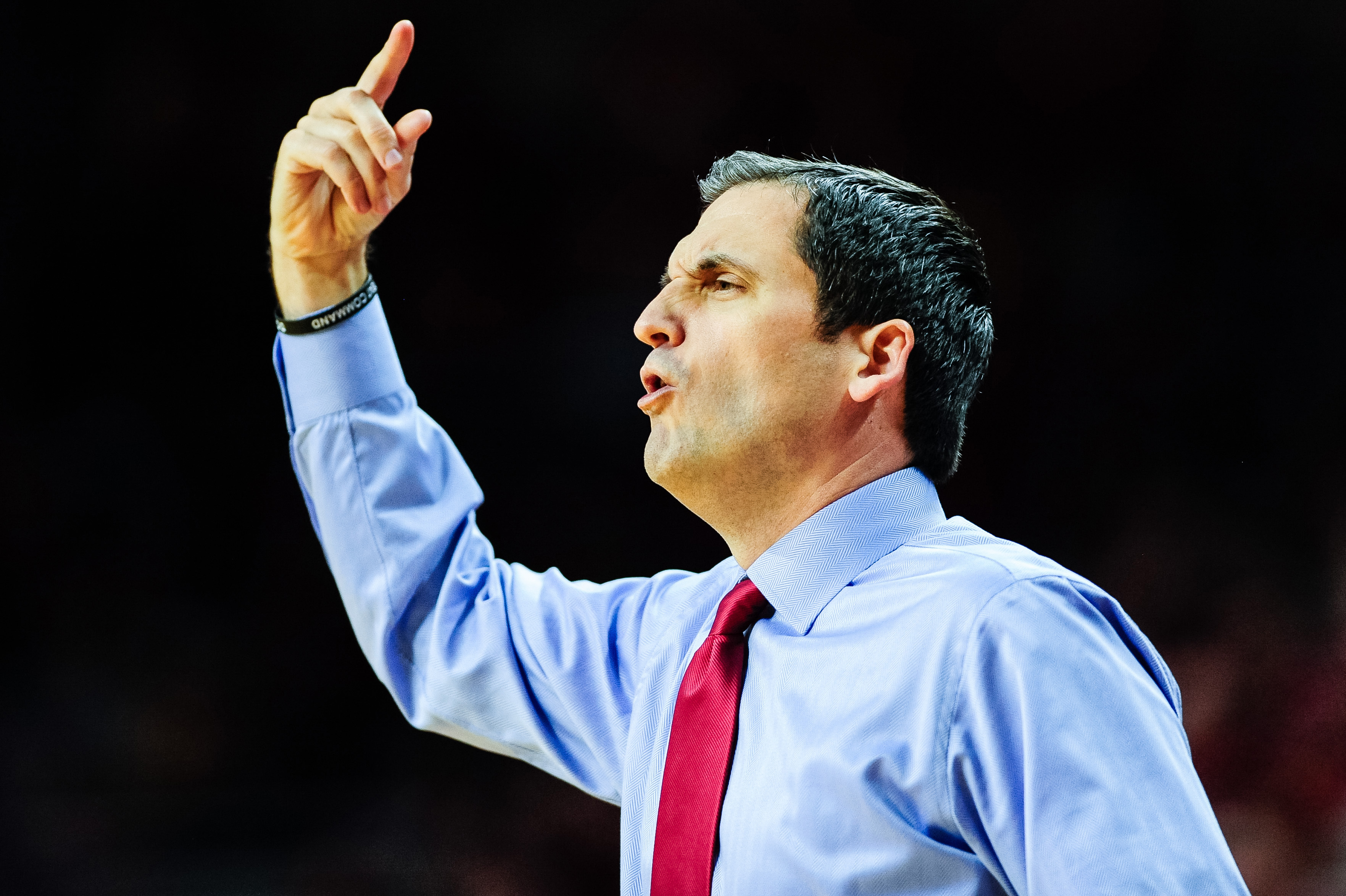 Dec 1, 2016; Ames, IA, USA; Iowa State Cyclones head coach Steve Prohm reacts during the first half against the Cincinnati Bearcats at James H. Hilton Coliseum. Cincinnati won 55-54. Mandatory Credit: Jeffrey Becker-USA TODAY Sports
