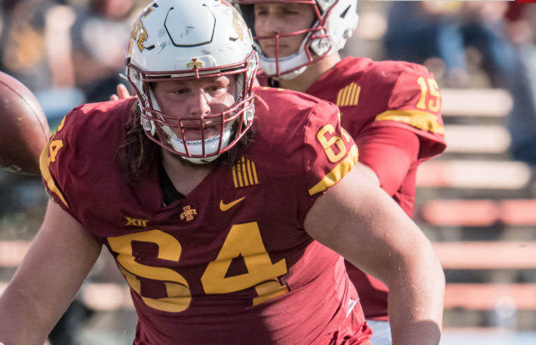FROM “THE BOTTOM” TO STARTER: ISU offensive lineman Derek Schweiger has paid his dues