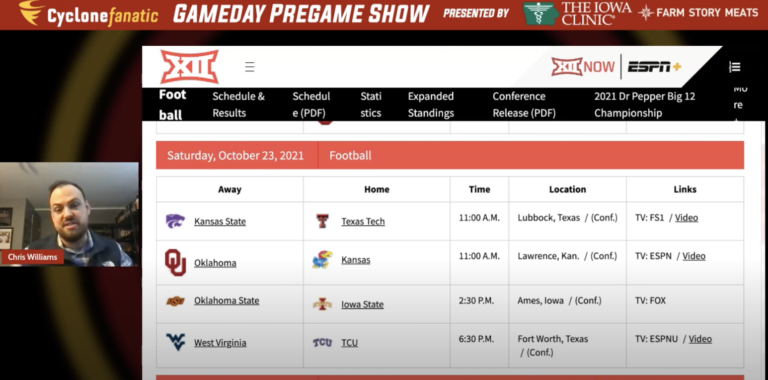 CF GAMEDAY w/ Chris Williams: Iowa State vs. Oklahoma State