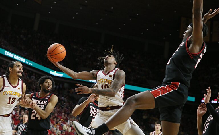 No. 10 Iowa State beats Texas Tech 82-74 to improve to 15-0 at Hilton Coliseum this season