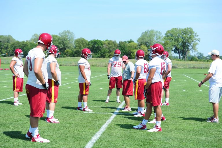 Offensive line ready to pound the rock